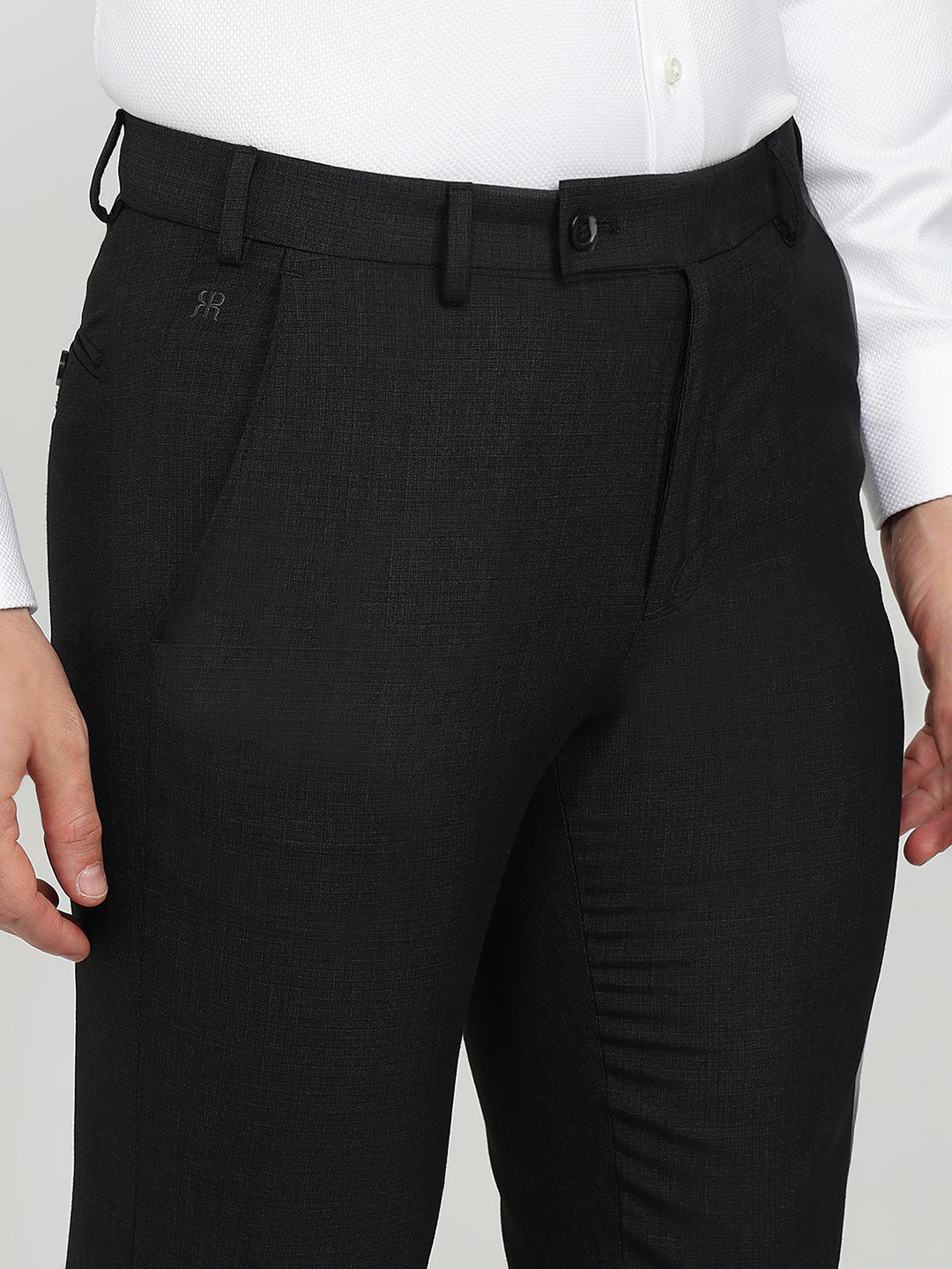 Raymond Men Green Structure Slim Fit Polyester Blend Trouser - Image 6