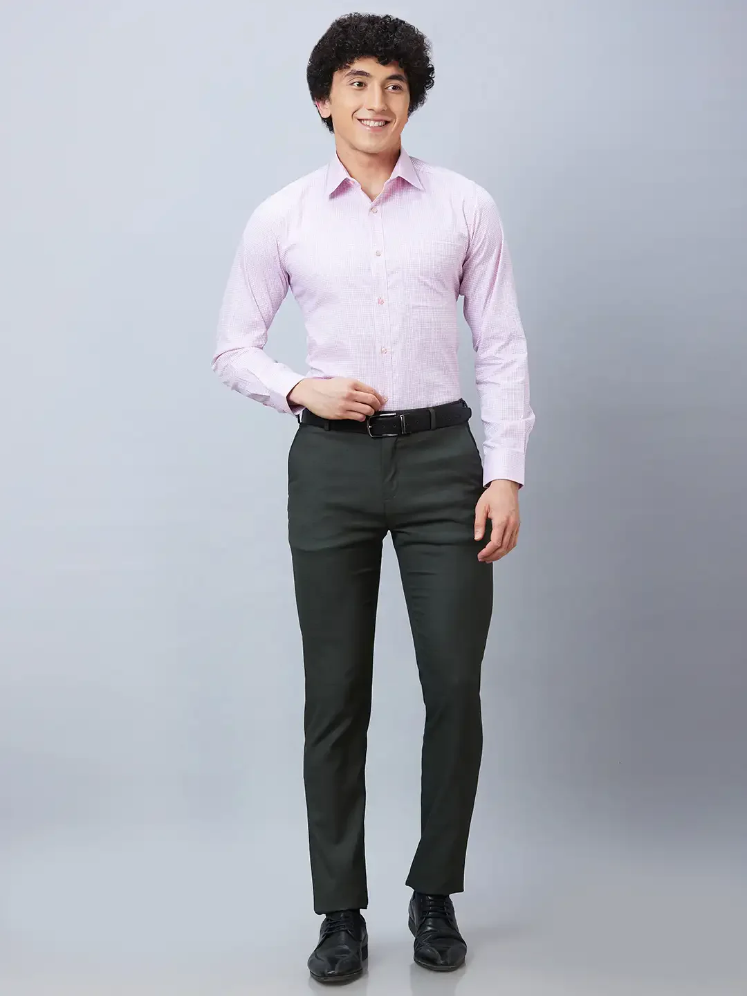 Raymond Men Green Structure Slim Fit Polyester Blend Trousers - Image 5