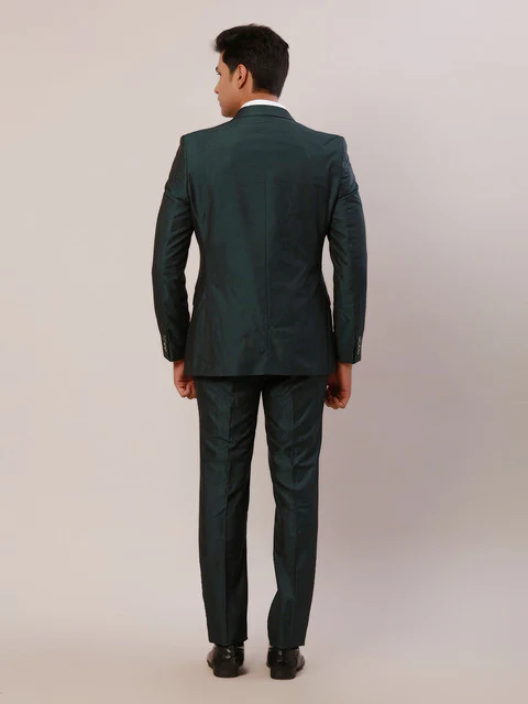 Raymond Men Green Structured Regular Fit Terylene Suit - Image 3