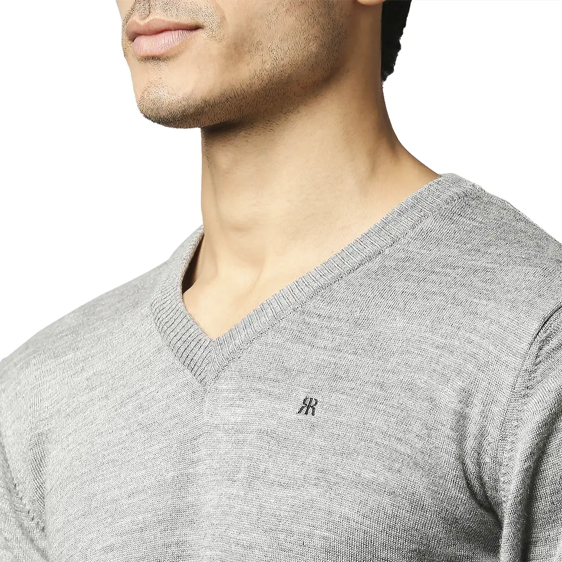 Raymond Men Grey Acrylic Blend Full Sleeve Sweater - Image 6