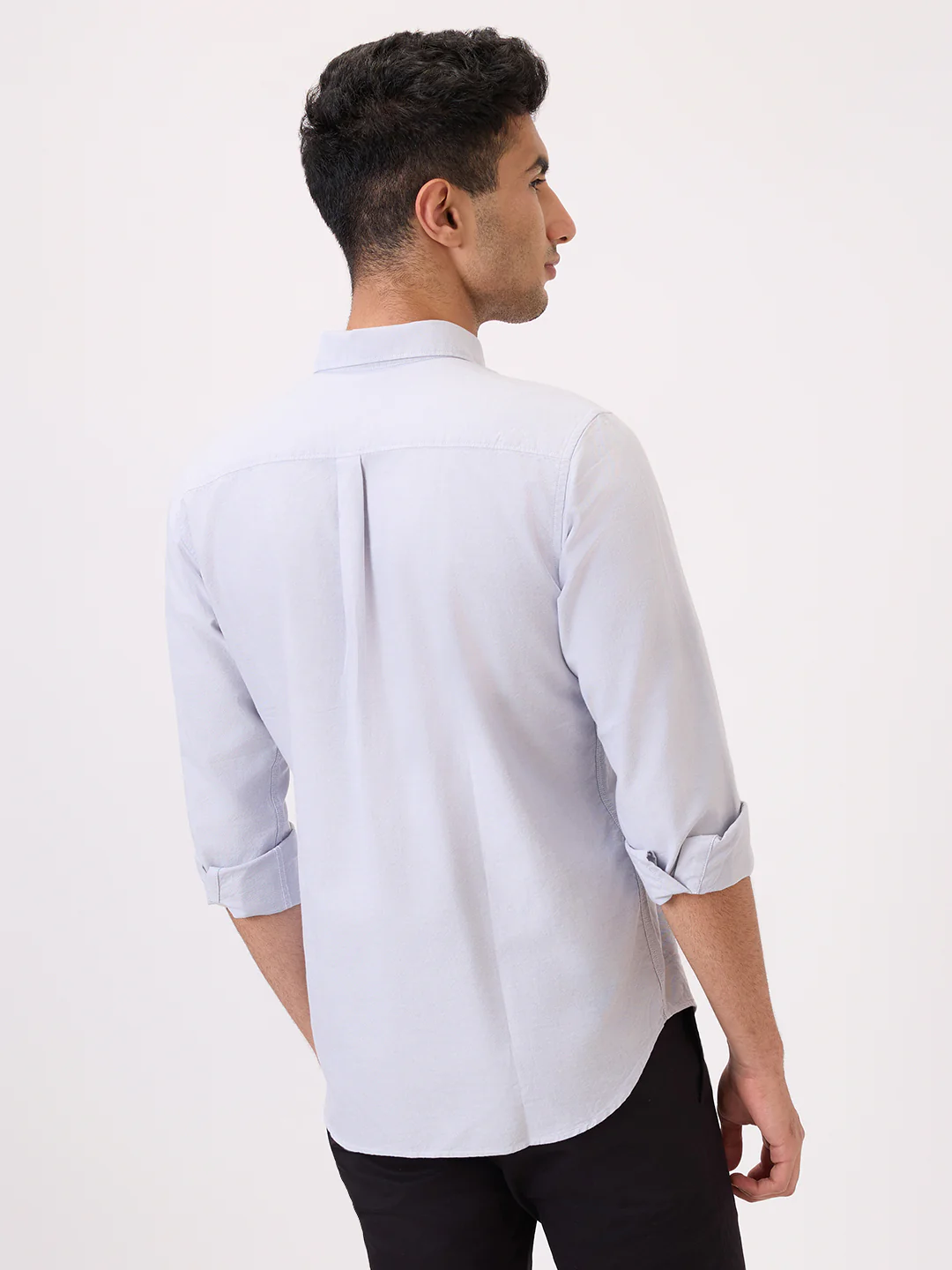 Raymond Men Grey Chambray Regular Fit Cotton Blend Casual Shirt - Image 5