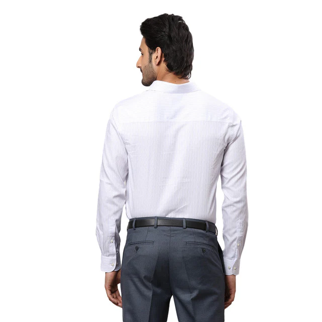 Raymond Men Grey Checks Contemporary Fit Polyester Blend Trouser - Image 4
