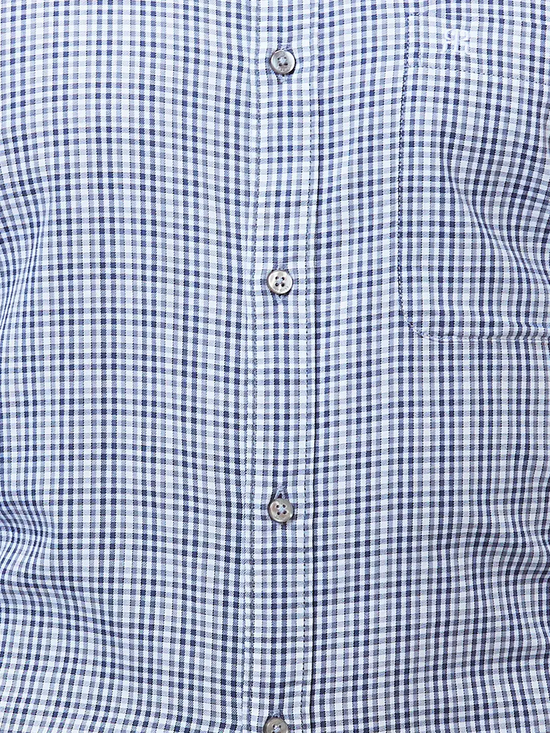 Raymond Men Grey Checks Slim Fit Cotton Regular Collar Shirt - Image 7