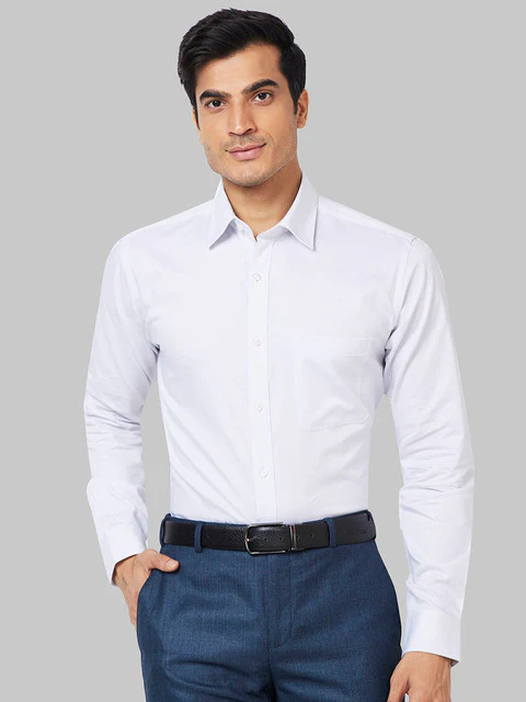 Raymond Men Grey Checks Slim Fit Cotton Shirt