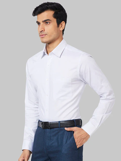 Raymond Men Grey Checks Slim Fit Cotton Shirt - Image 3