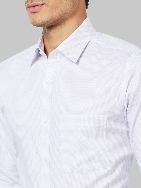 Raymond Men Grey Checks Slim Fit Cotton Shirt - Image 6