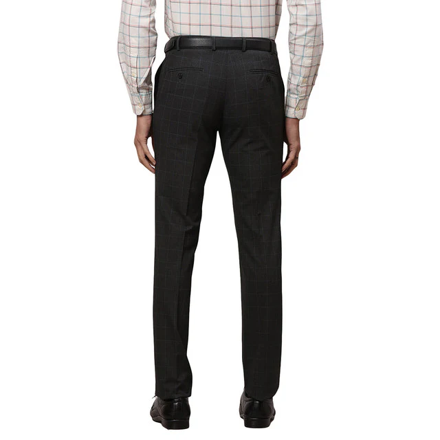 Raymond Men Grey Checks Slim Fit Polyester Blend Trouser - Image 5