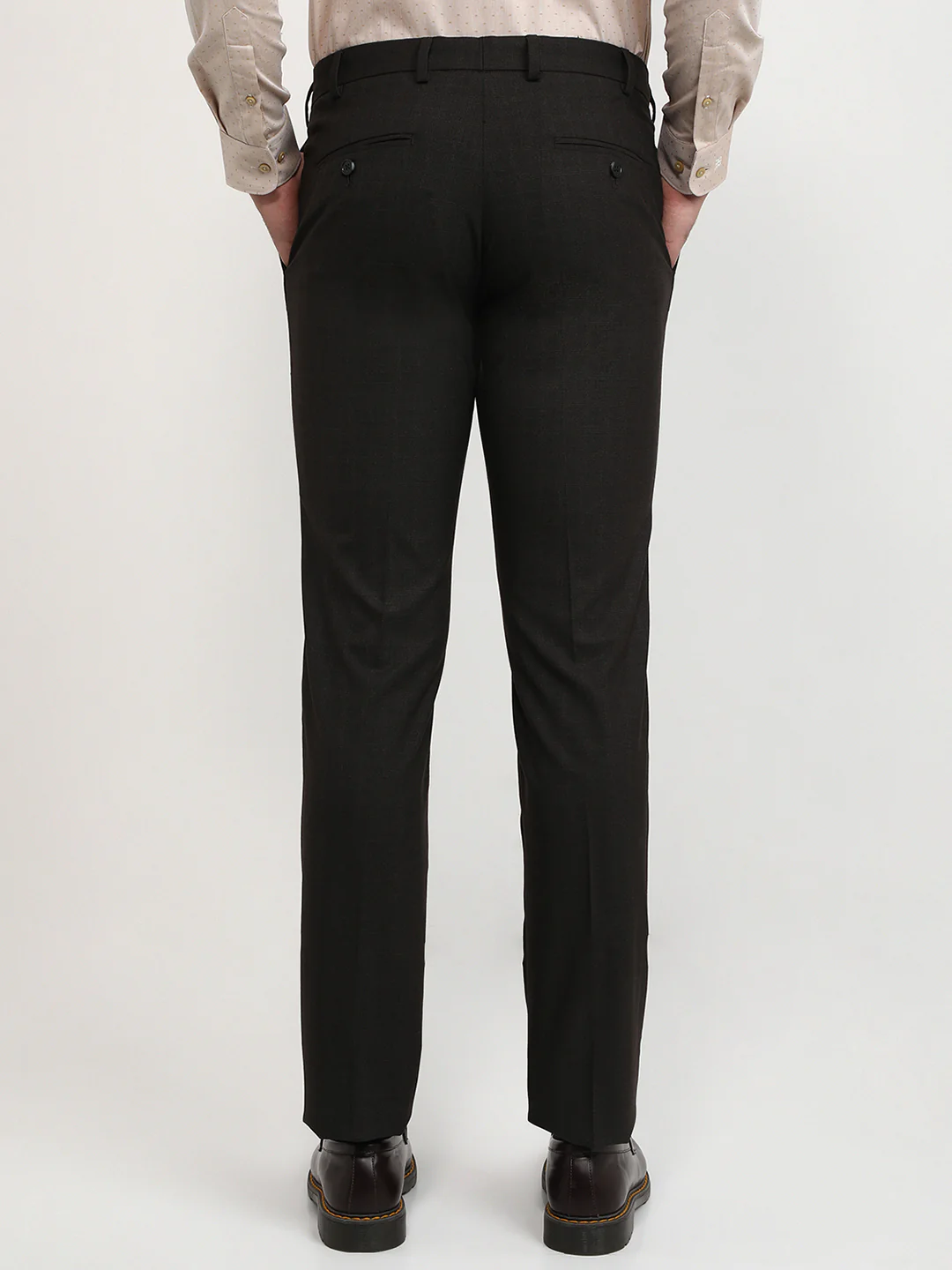 Raymond Men Grey Checks Slim Fit Polyester Blend Trouser - Image 5