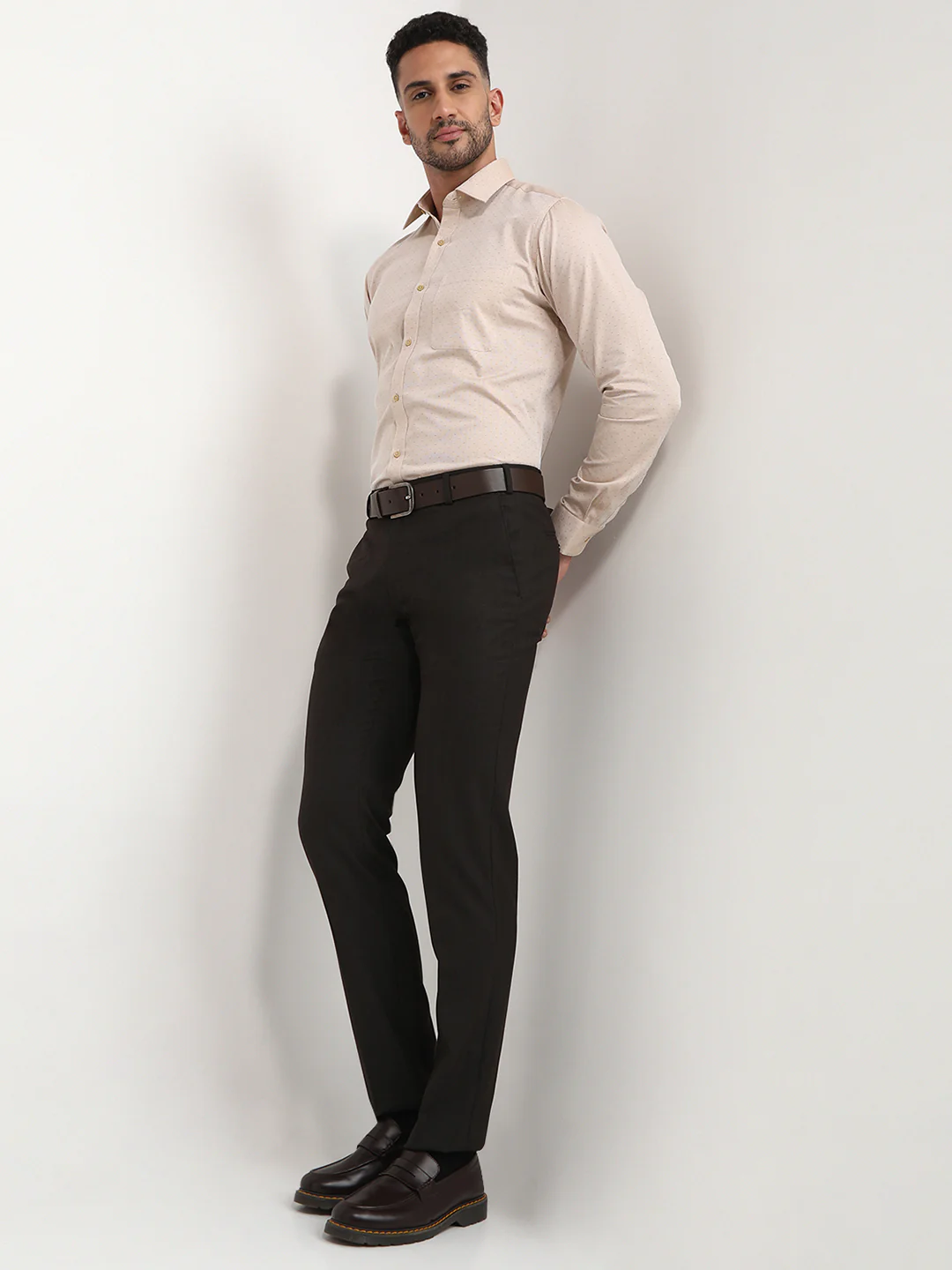 Raymond Men Grey Checks Slim Fit Polyester Blend Trouser - Image 6