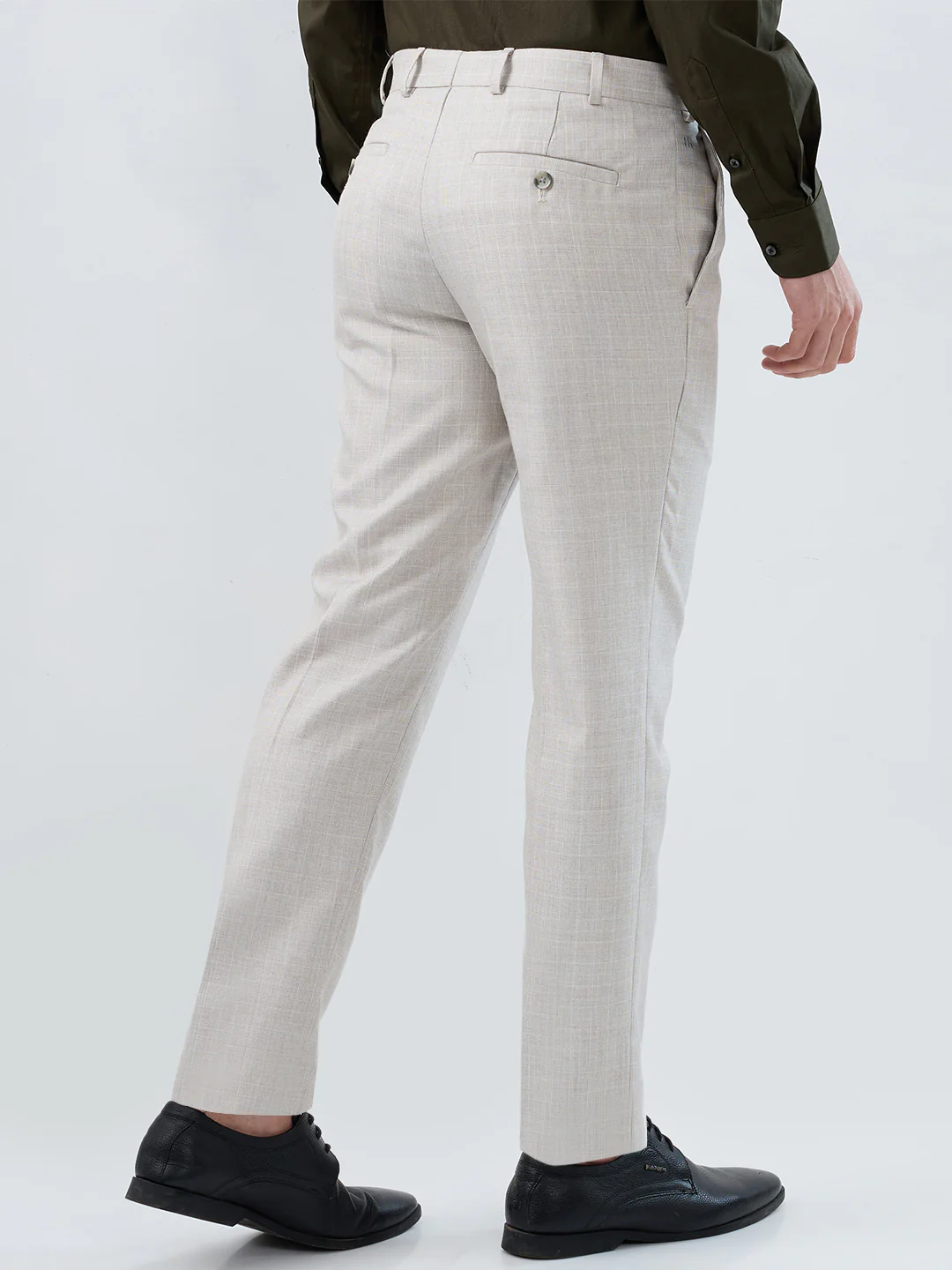 Raymond Men Grey Checks Slim Fit Polyester Blend Trouser - Image 5