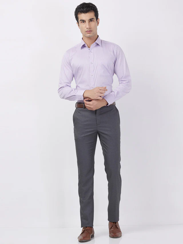 Raymond Men Grey Checks Slim Fit Polyester Blend Trouser - Image 6