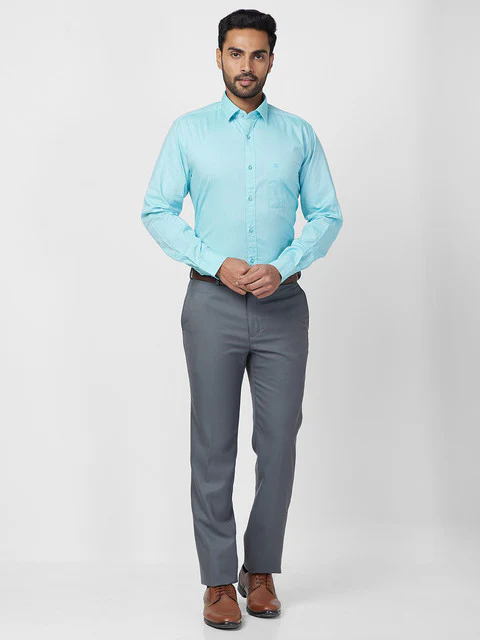 Raymond Men Grey Contemporary Fit Solid Trouser - Image 5