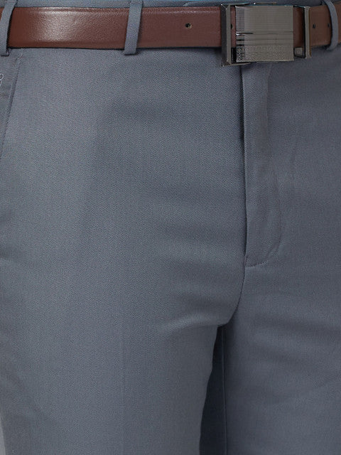 Raymond Men Grey Contemporary Fit Solid Trouser - Image 6