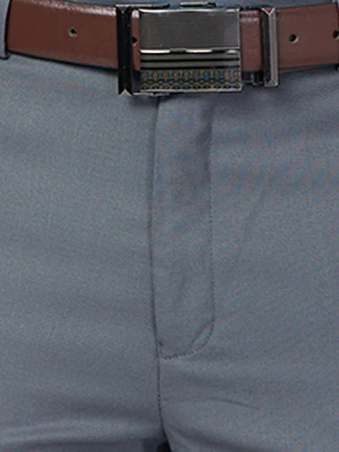 Raymond Men Grey Contemporary Fit Solid Trouser - Image 7