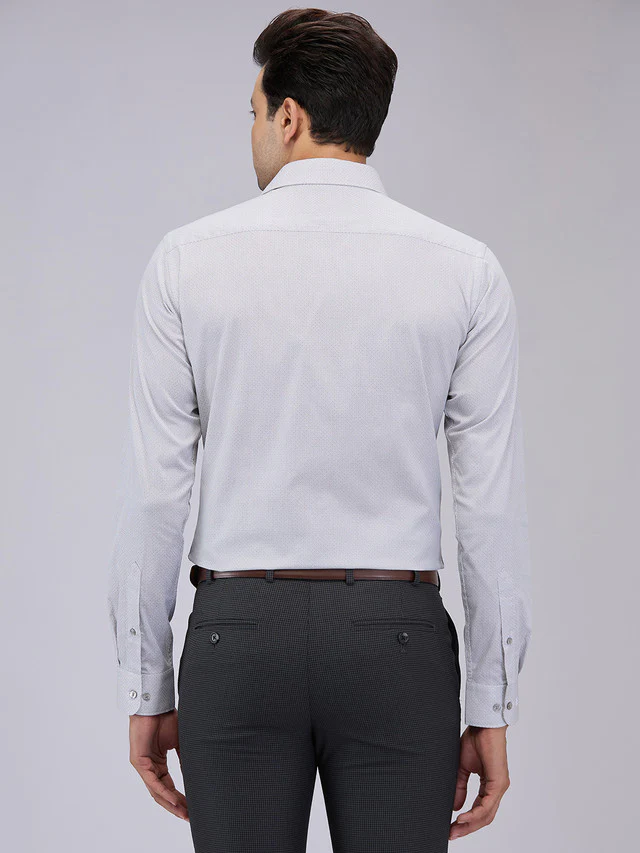 Raymond Men Grey Printed Slim Fit Cotton Formal Shirt - Image 4