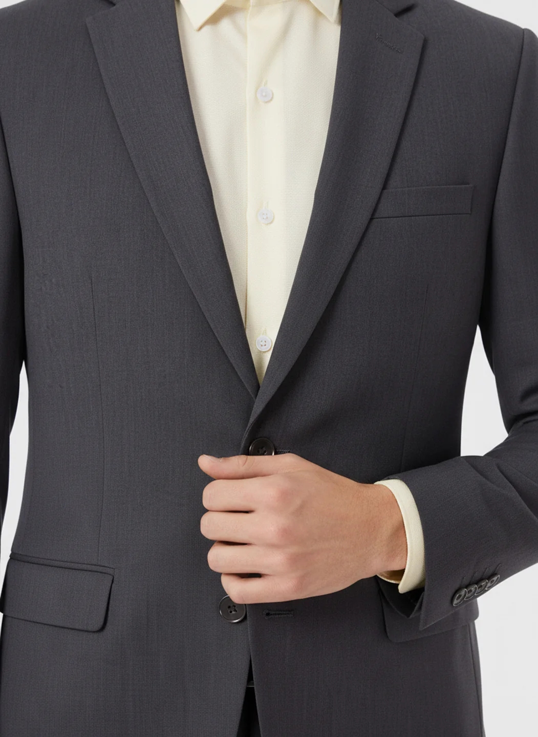 Raymond Men Grey Regular Fit Solid Suit - Image 5