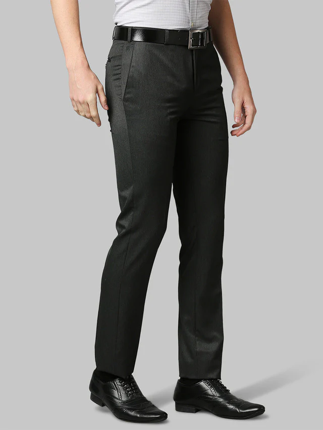 Raymond Men Grey Self Design Slim Fit Trouser - Image 2