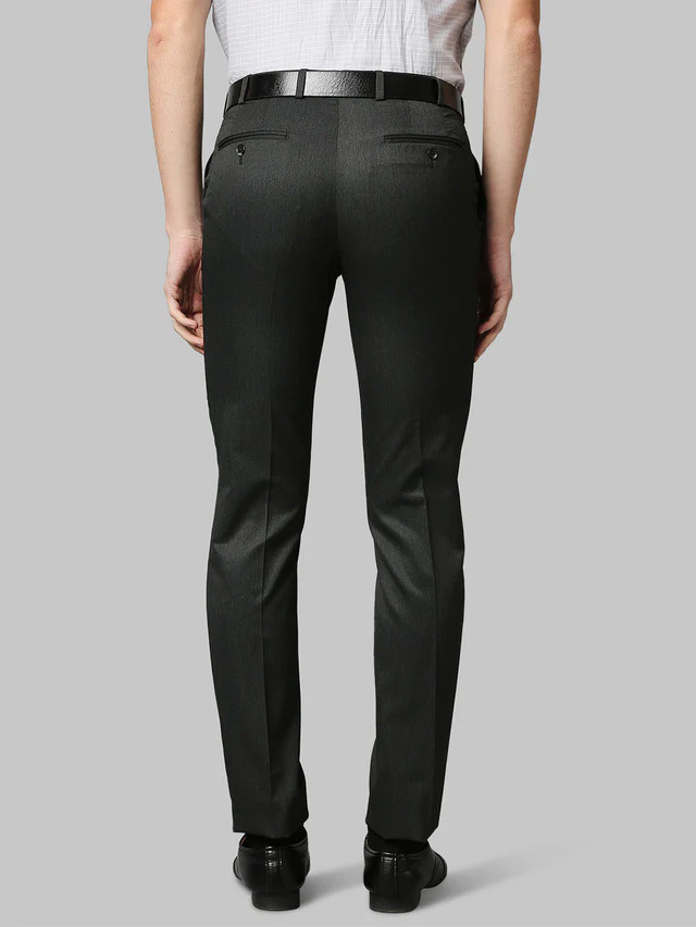 Raymond Men Grey Self Design Slim Fit Trouser - Image 4
