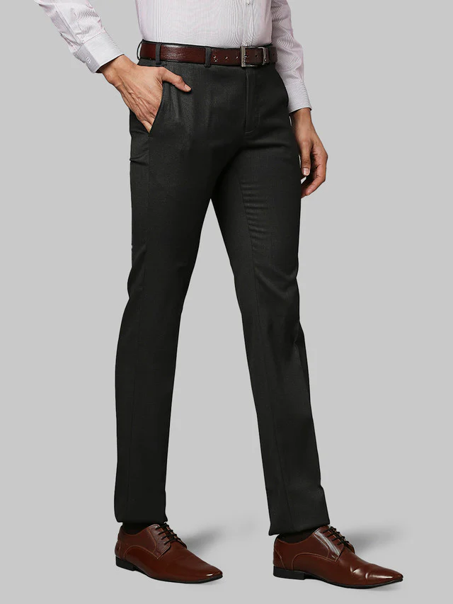 Raymond Men Grey Self Design Slim Fit Trouser - Image 2