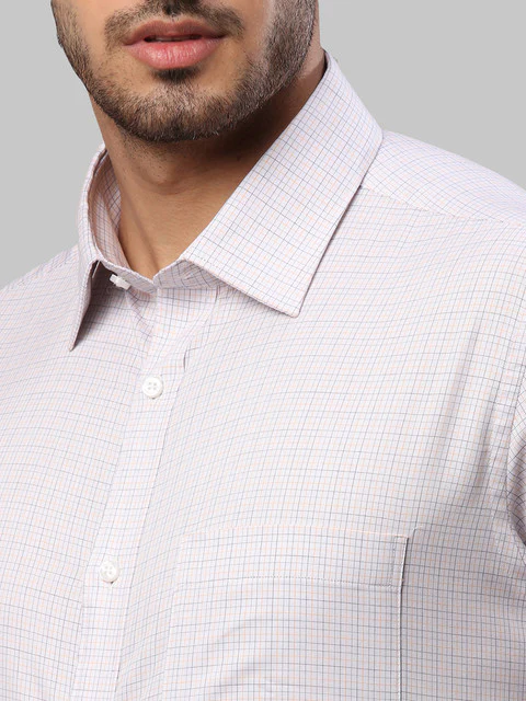 Raymond Men Grey Slim Fit Checks Shirt - Image 6