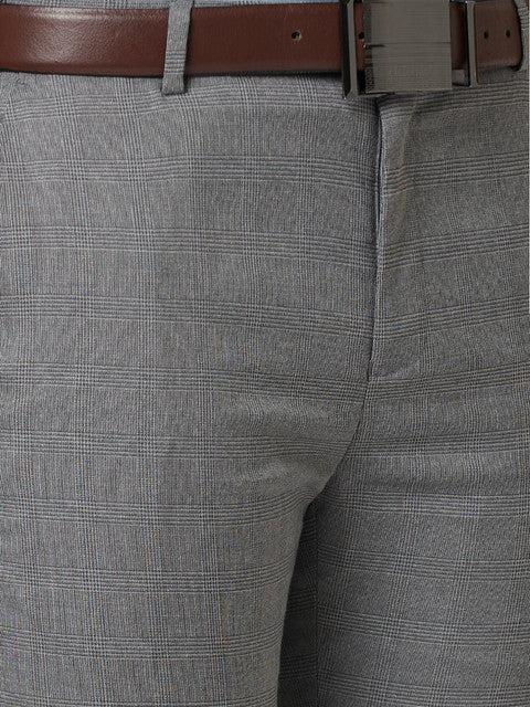 Raymond Men Grey Slim Fit Checks Trouser - Image 6