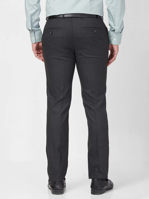 Raymond Men Grey Slim Fit Checks Trouser - Image 5