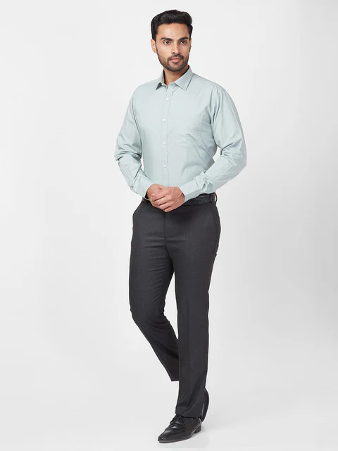 Raymond Men Grey Slim Fit Checks Trouser - Image 6