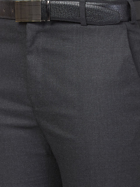 Raymond Men Grey Slim Fit Checks Trouser - Image 7