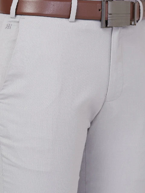 Raymond Men Grey Slim Fit Checks Trouser - Image 6