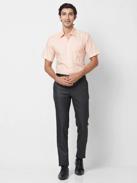 Raymond Men Grey Slim Fit Checks Trouser - Image 5