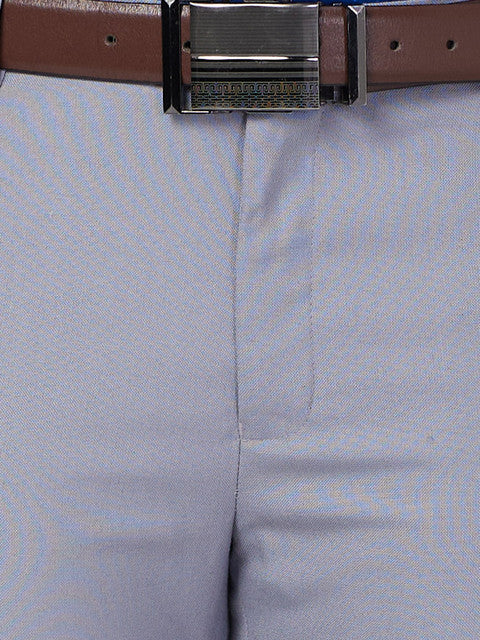 Raymond Men Grey Slim Fit Solid Trouser - Image 7