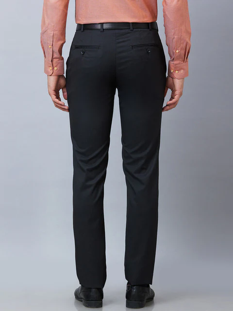 Raymond Men Grey Slim Fit Solid Trouser - Image 4