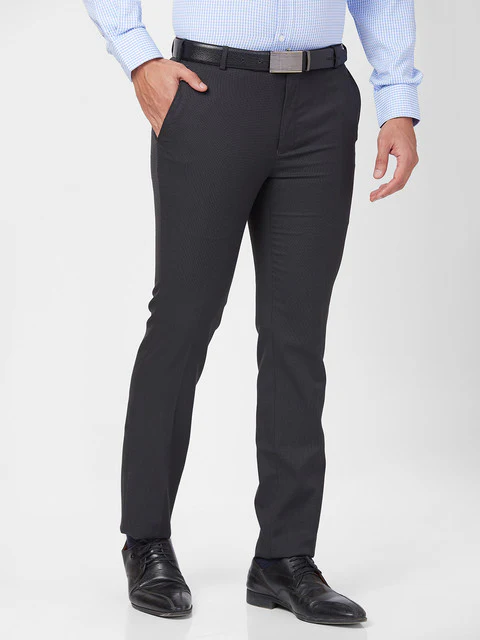 Raymond Men Grey Slim Fit Structured Trouser - Image 2