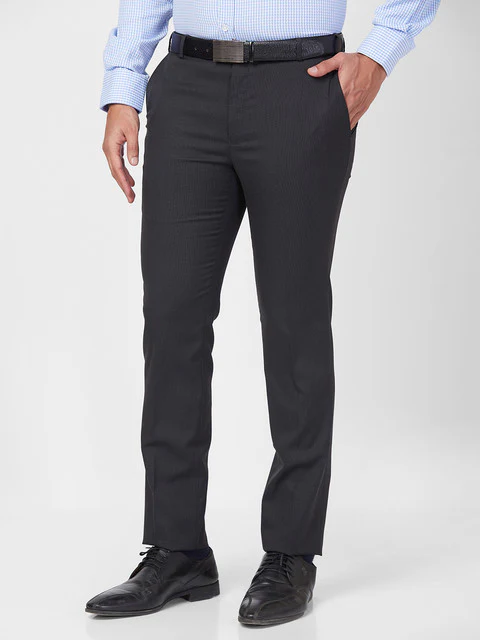 Raymond Men Grey Slim Fit Structured Trouser - Image 3