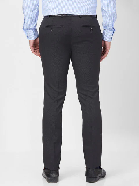 Raymond Men Grey Slim Fit Structured Trouser - Image 4