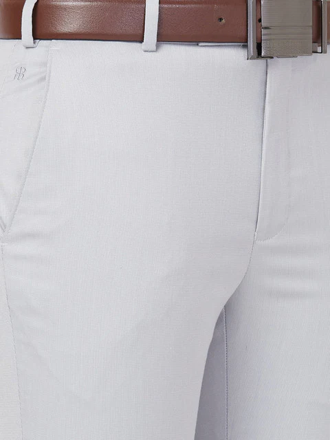 Raymond Men Grey Slim Fit Structured Trouser - Image 6