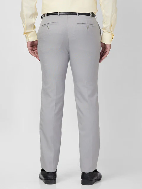 Raymond Men Grey Slim Fit Structured Trouser - Image 4