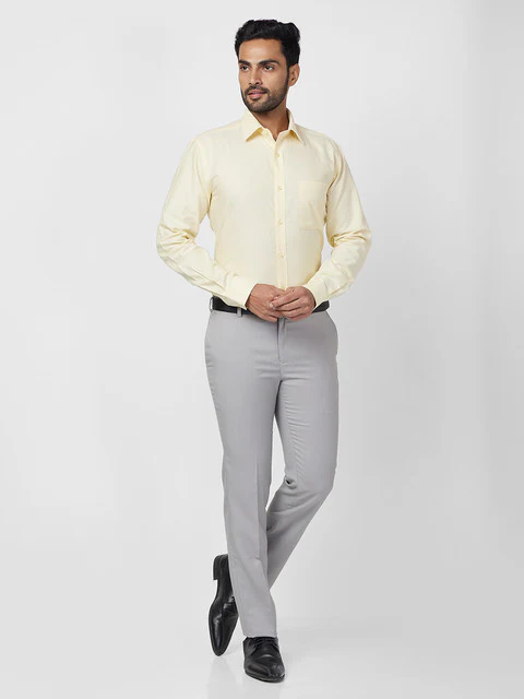 Raymond Men Grey Slim Fit Structured Trouser - Image 5