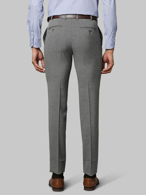 Raymond Men Grey Slim Fit Structured Trouser - Image 5