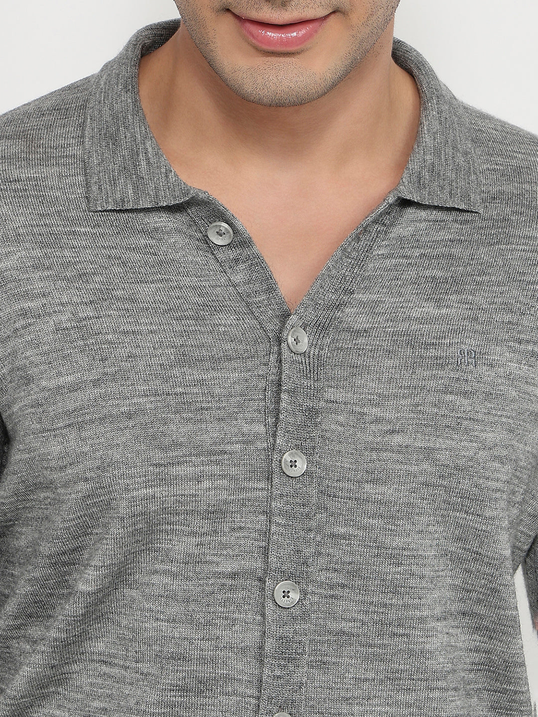 Raymond Men Grey Solid Acrylic Sweatshirt - Image 6