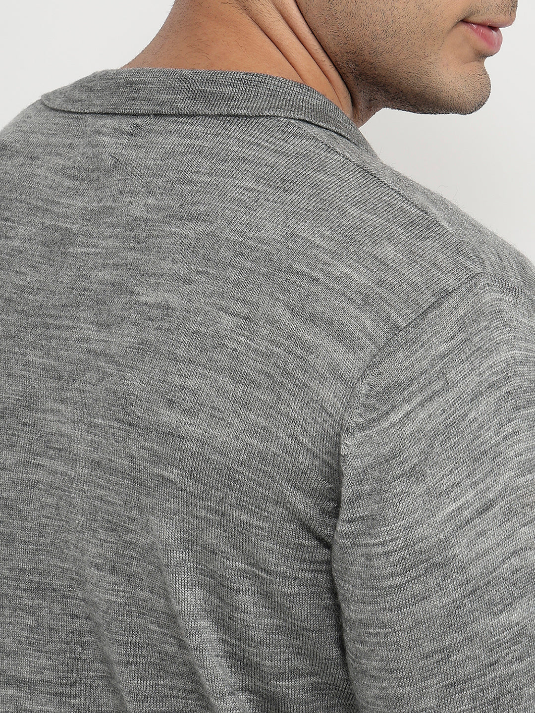 Raymond Men Grey Solid Acrylic Sweatshirt - Image 7