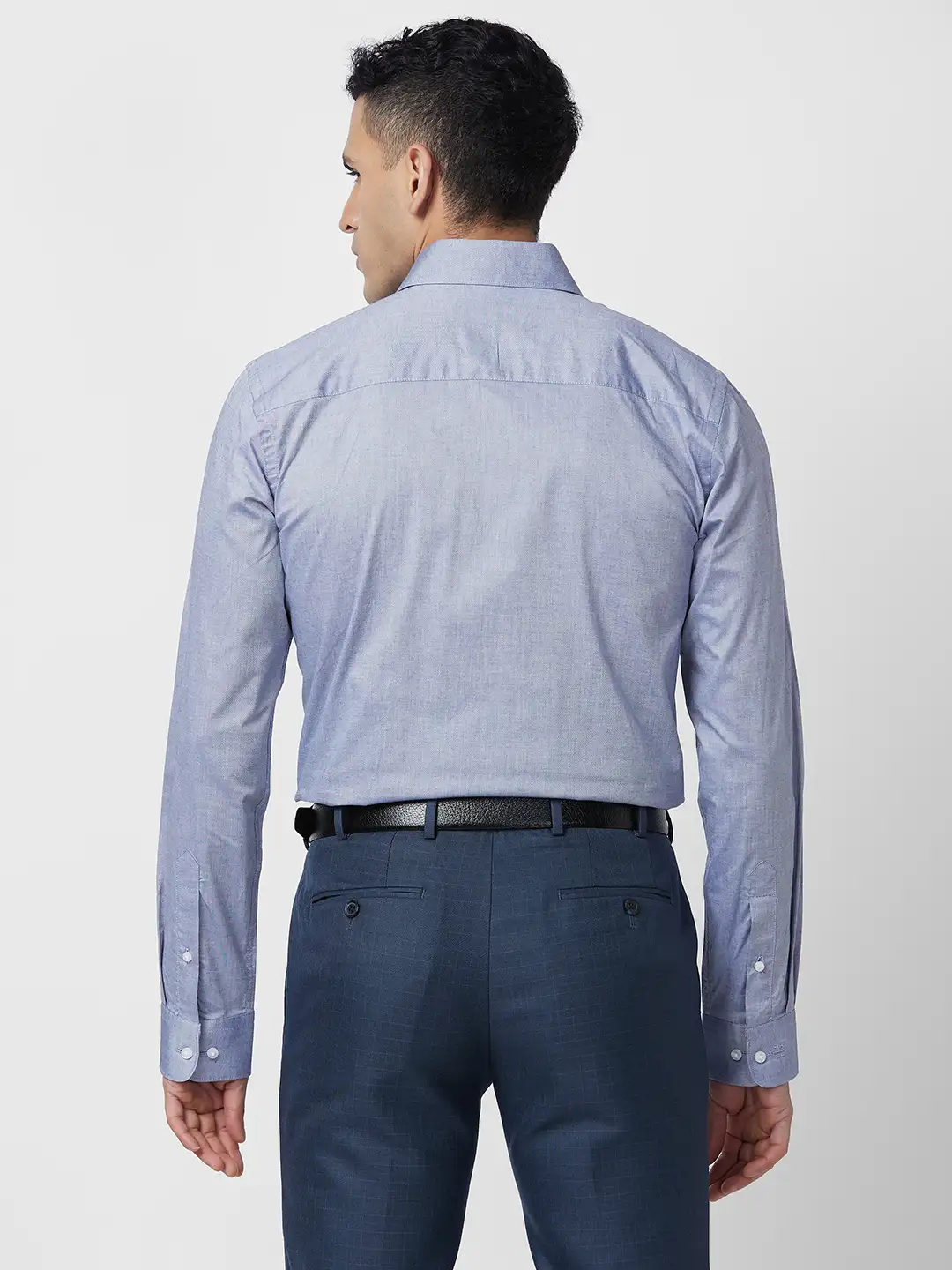 Raymond Men Grey Solid Regular Fit Cotton Shirt - Image 4