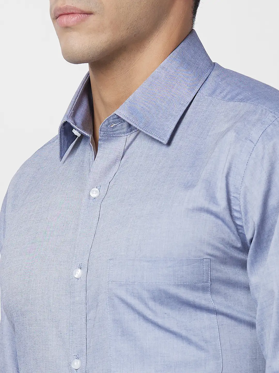 Raymond Men Grey Solid Regular Fit Cotton Shirt - Image 6
