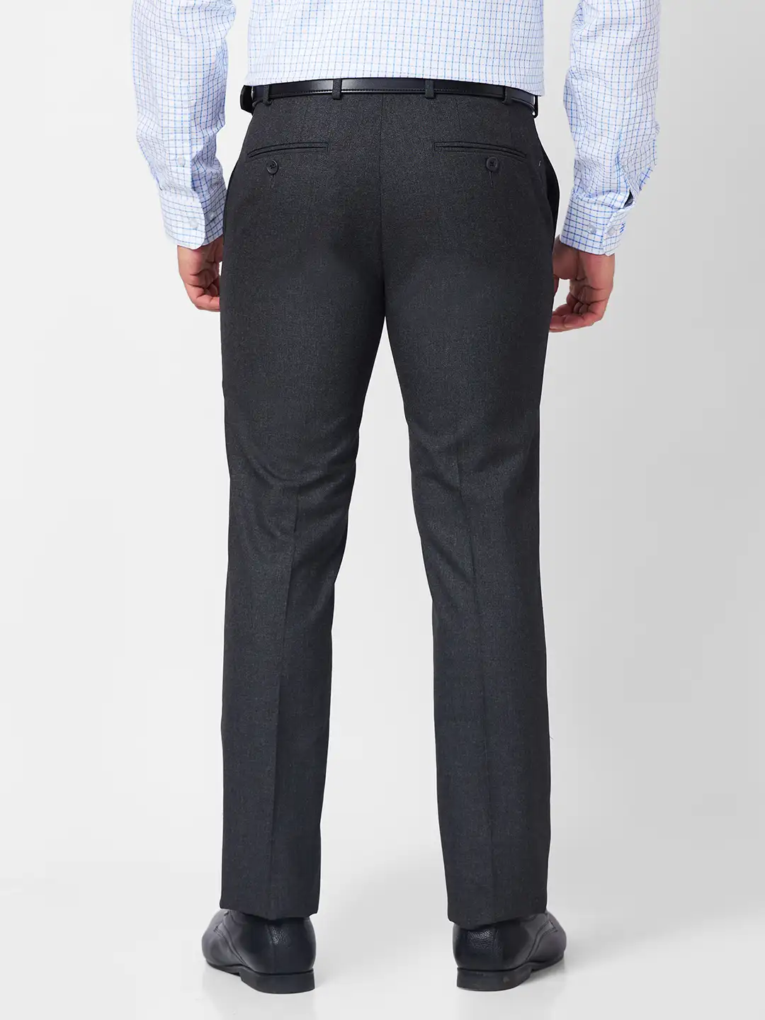 Raymond Men Grey Solid Slim Fit Polyester Blend Trouser - Image 4