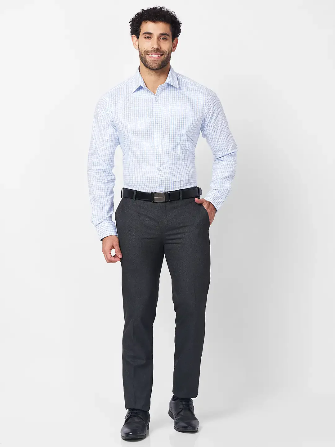 Raymond Men Grey Solid Slim Fit Polyester Blend Trouser - Image 5