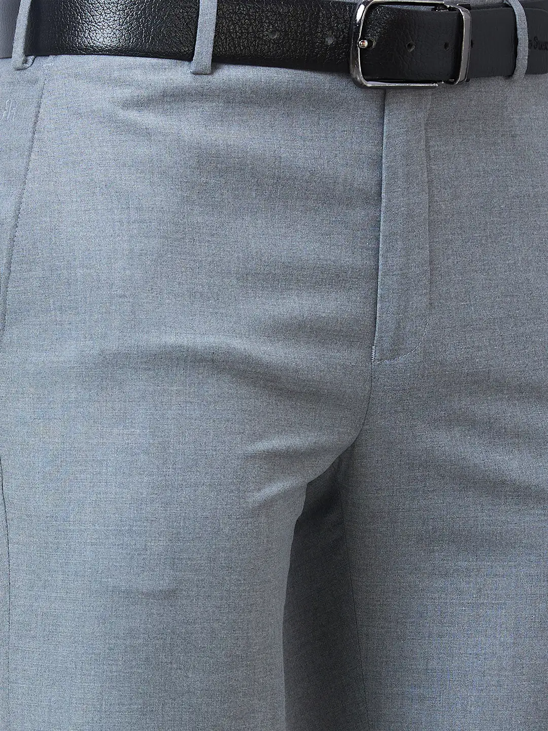 Raymond Men Grey Solid Slim Fit Polyester Blend Trouser - Image 6