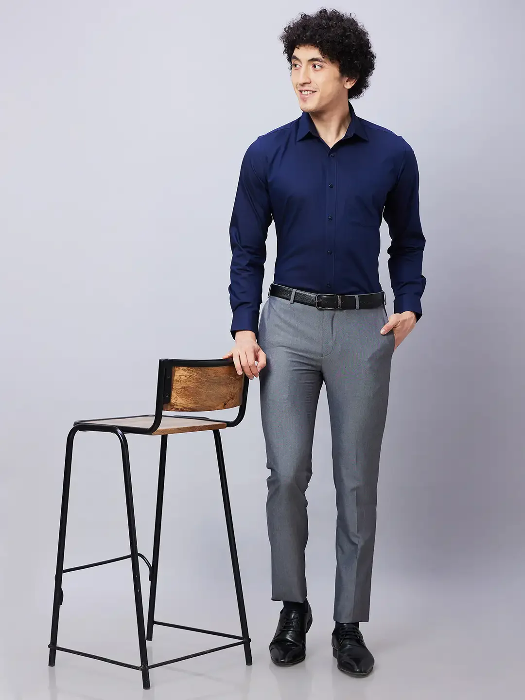 Raymond Men Grey Solid Slim Fit Polyester Blend Trouser - Image 6