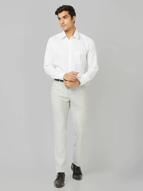 Raymond Men Grey Slim Fit Solid Trouser - Image 6