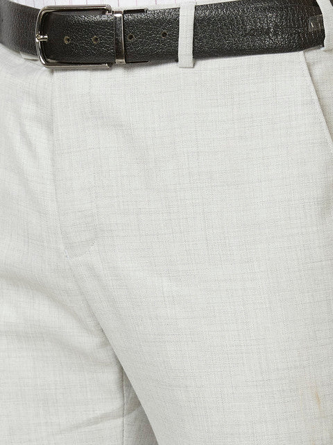 Raymond Men Grey Slim Fit Solid Trouser - Image 7