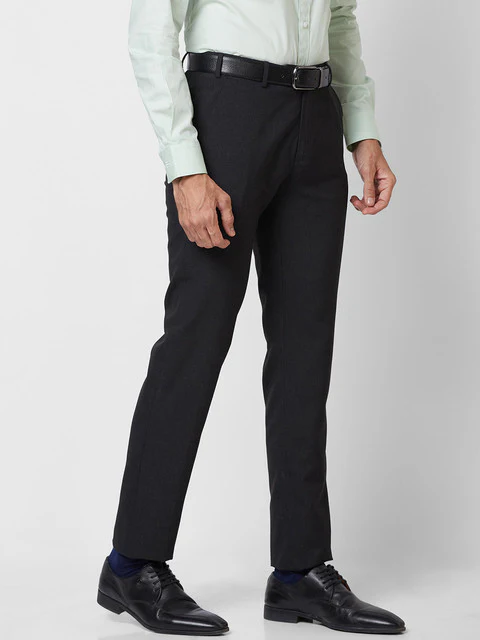Raymond Men Grey Solid Slim Fit Polyester Blend Trouser - Image 2